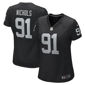 womens nike bilal nichols black las vegas raiders game play